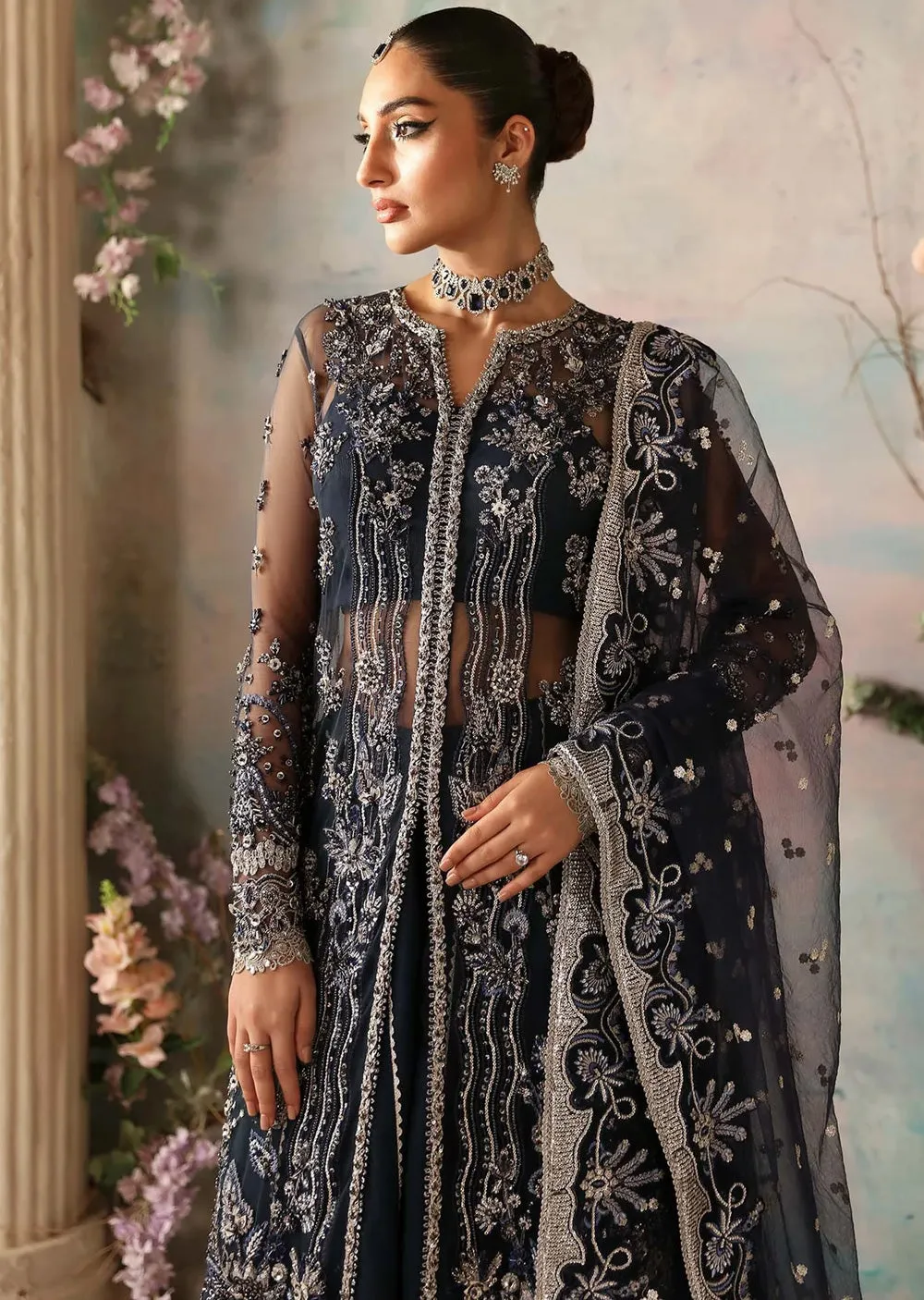 AKB-1539 - Azur - Unstitched - Aleia Luxury Formals by Akbar Aslam 2024