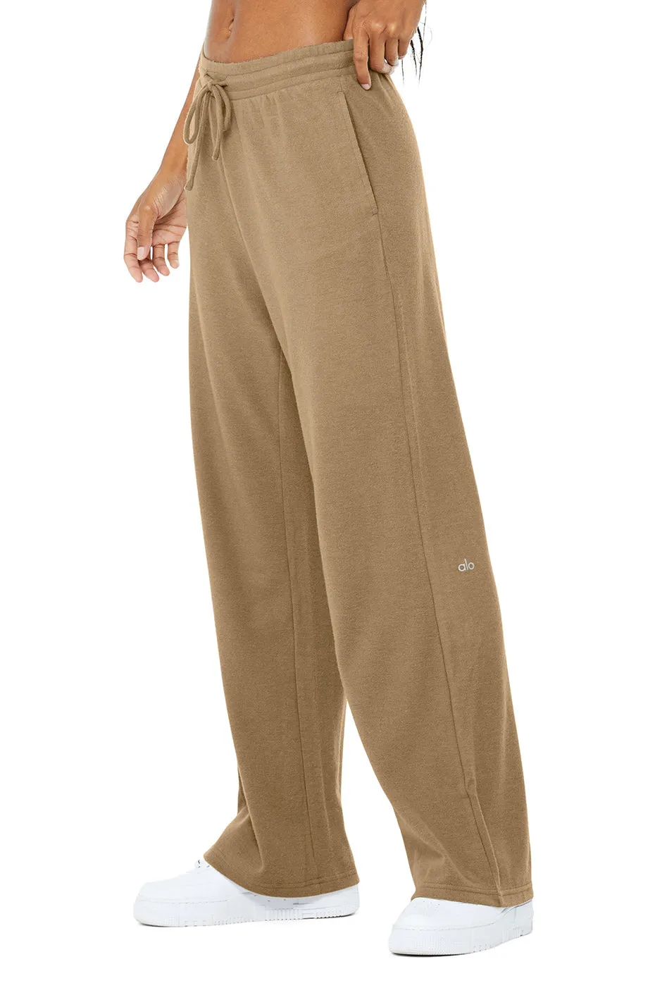 Alolux High-Waist Soho Wide Leg Pant - Gravel