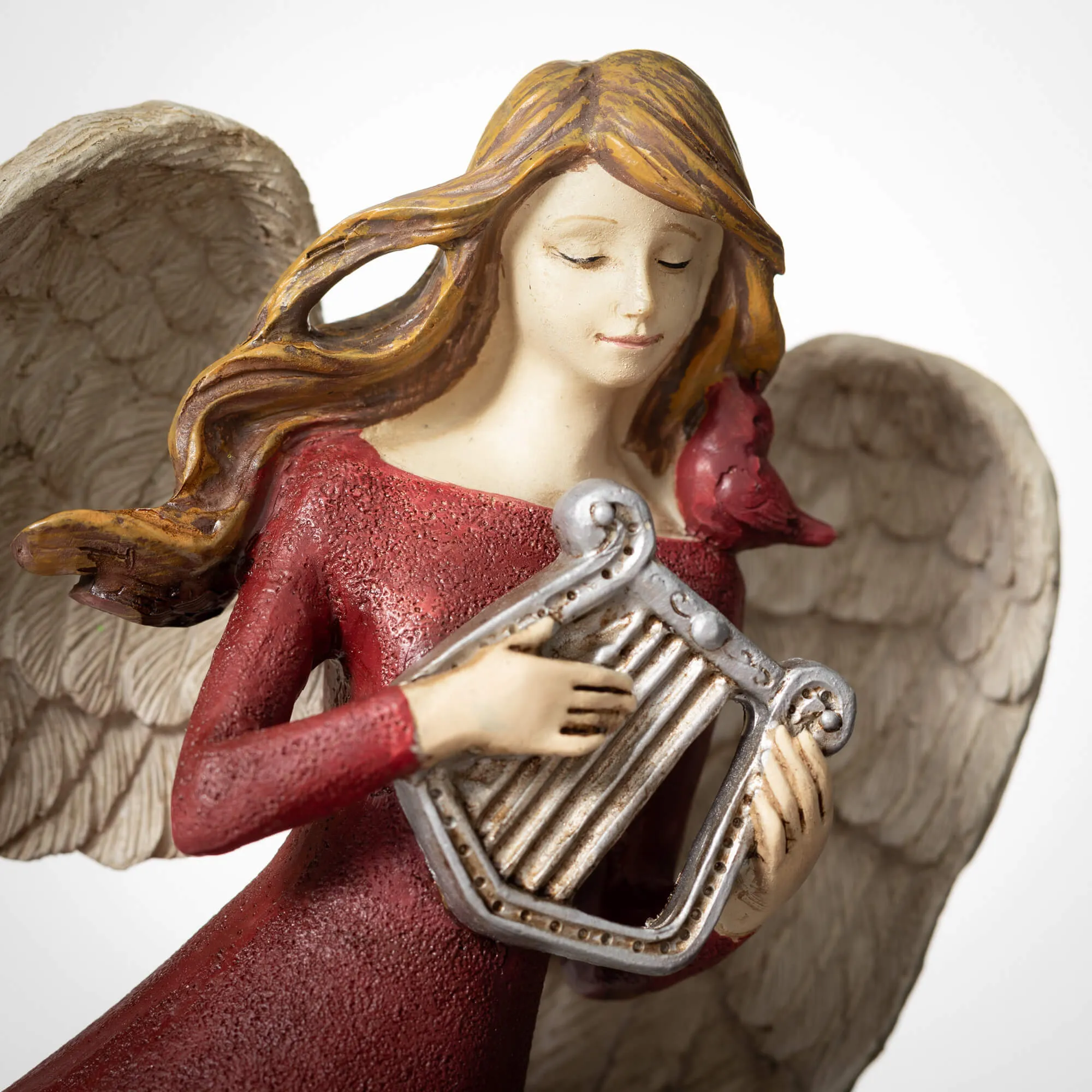 Angel With Harp Figurine