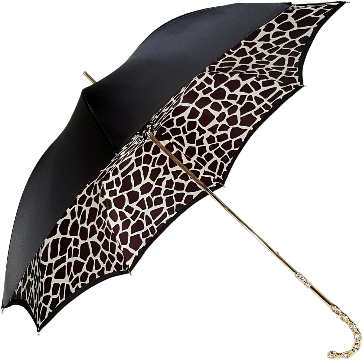 Black And White Pattern Plaid Double Cloth Umbrella