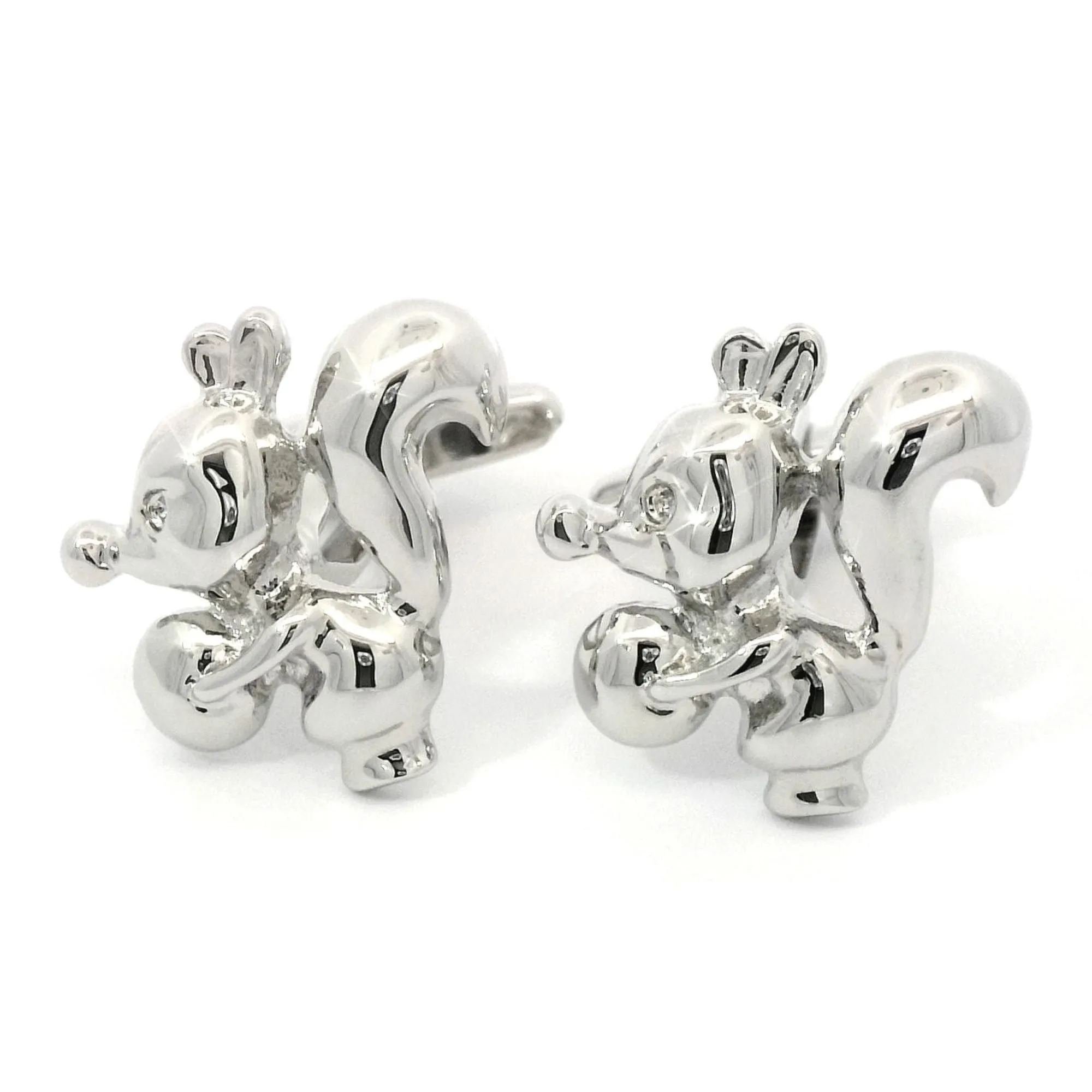 Cartoon Squirrel and Acorn Cufflinks