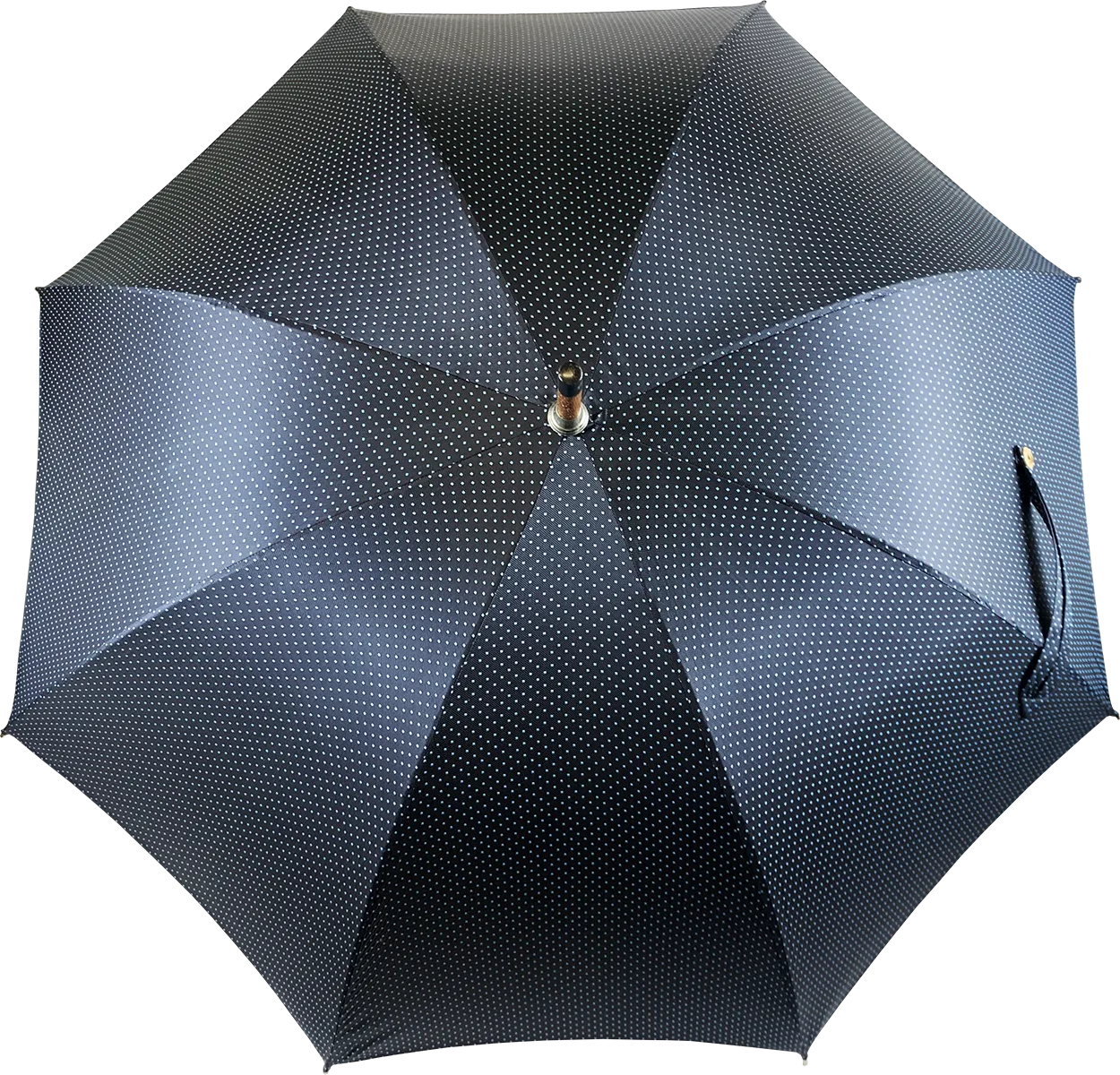 Double Cloth Men's Umbrella - Blue navy with dots Design