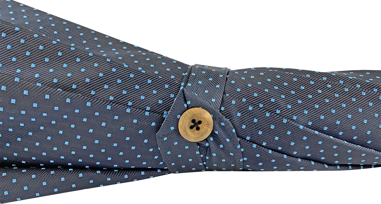 Double Cloth Men's Umbrella - Blue navy with dots Design