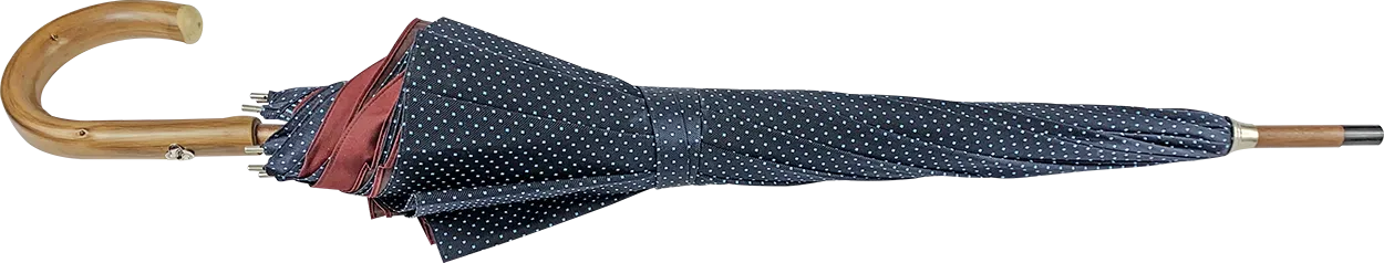 Double Cloth Men's Umbrella - Blue navy with dots Design