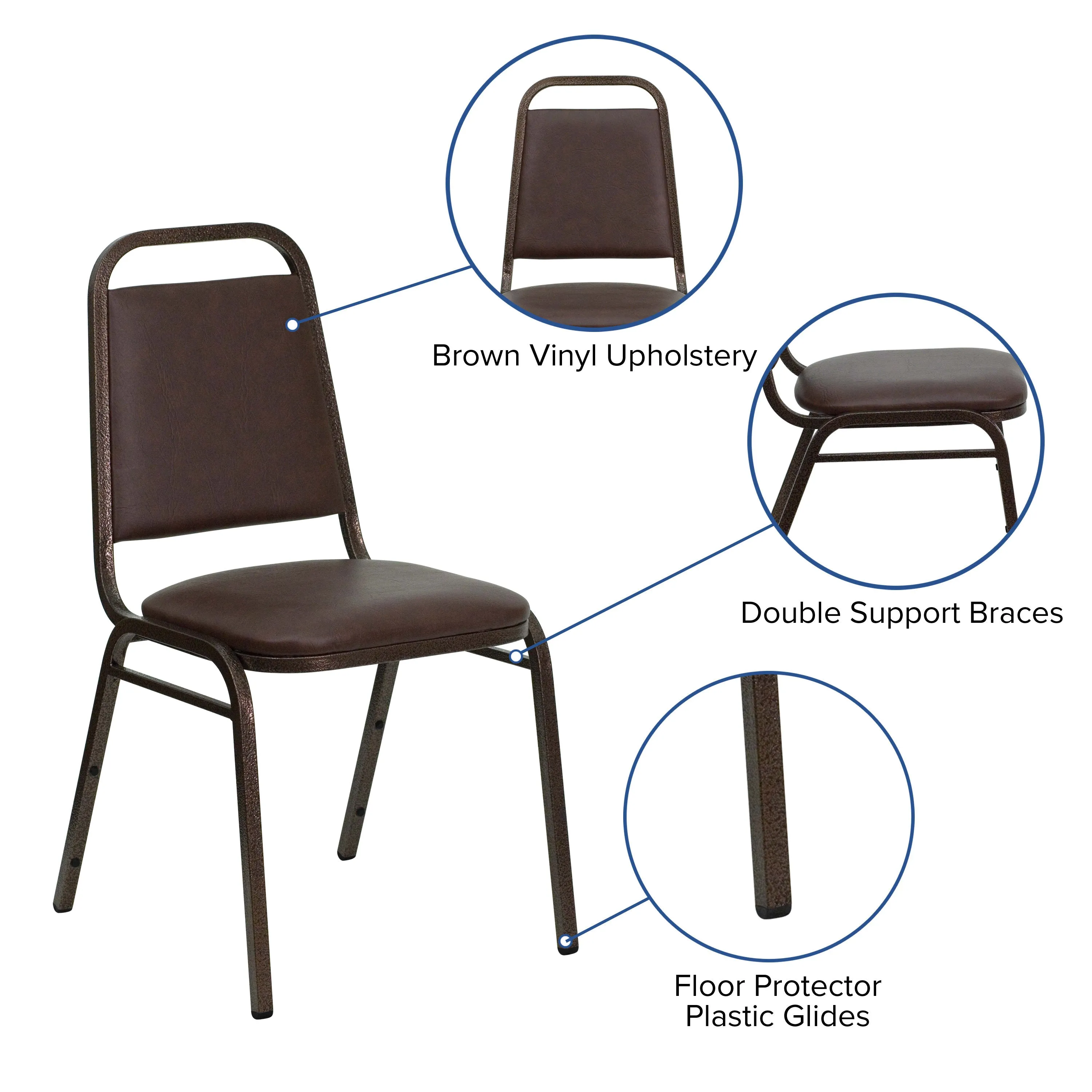 HERCULES Series Trapezoidal Back Stacking Banquet Chair with 1.5" Thick Seat
