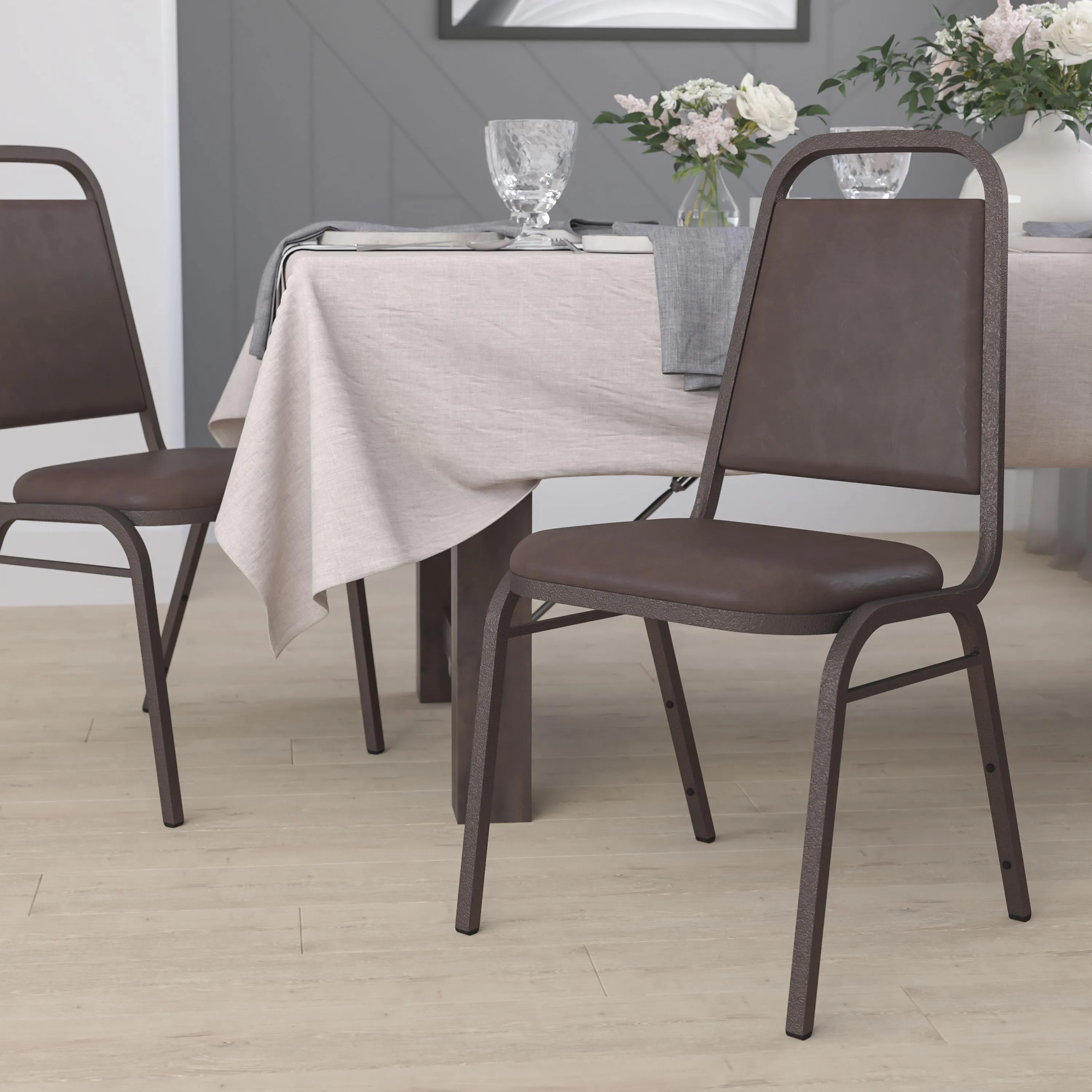 HERCULES Series Trapezoidal Back Stacking Banquet Chair with 1.5" Thick Seat