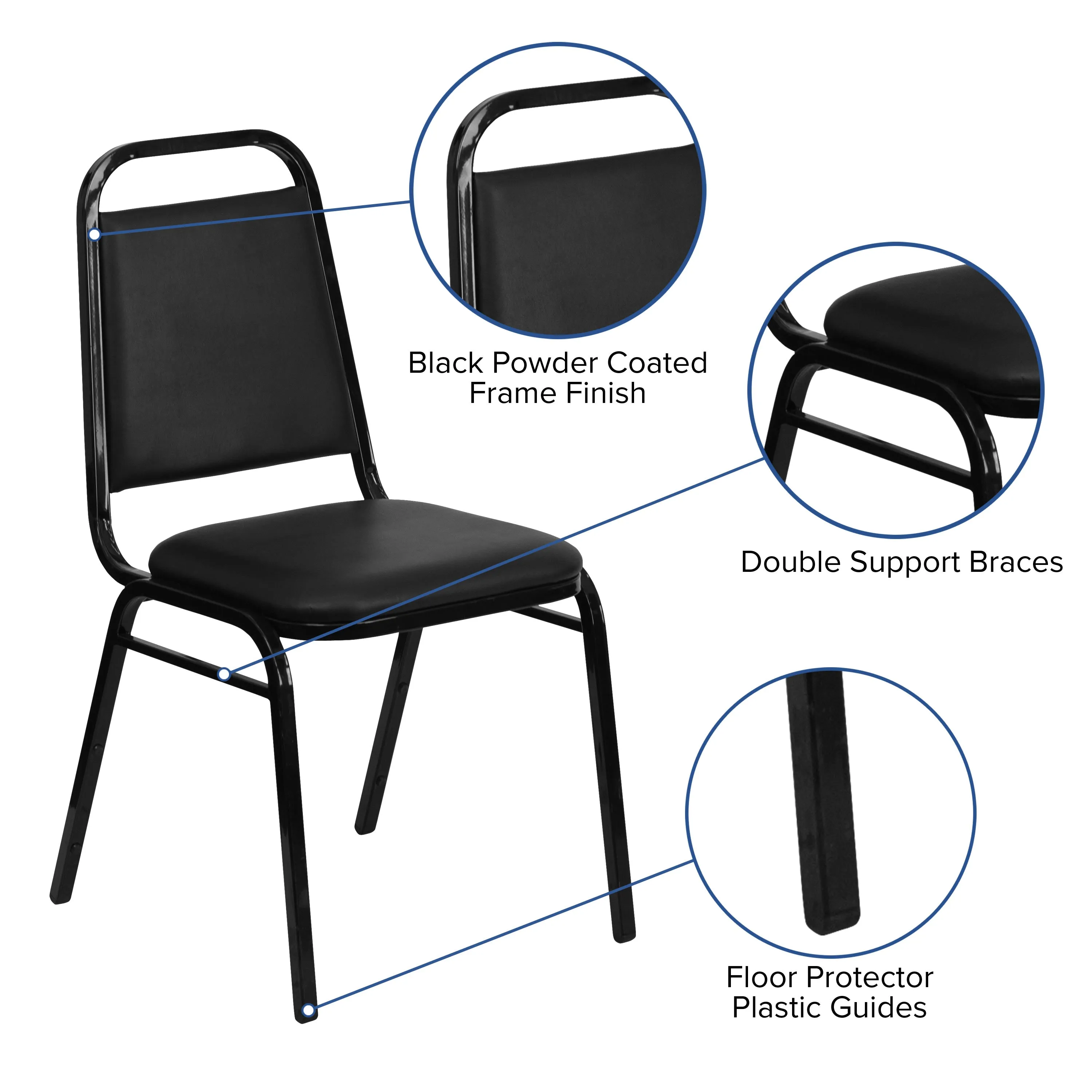 HERCULES Series Trapezoidal Back Stacking Banquet Chair with 1.5" Thick Seat