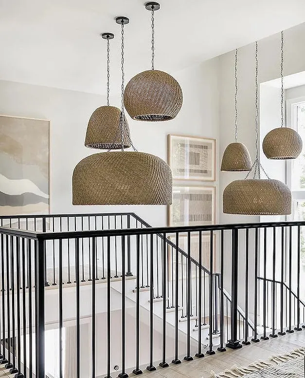 Indoor/Outdoor Wicker Weave Pendants