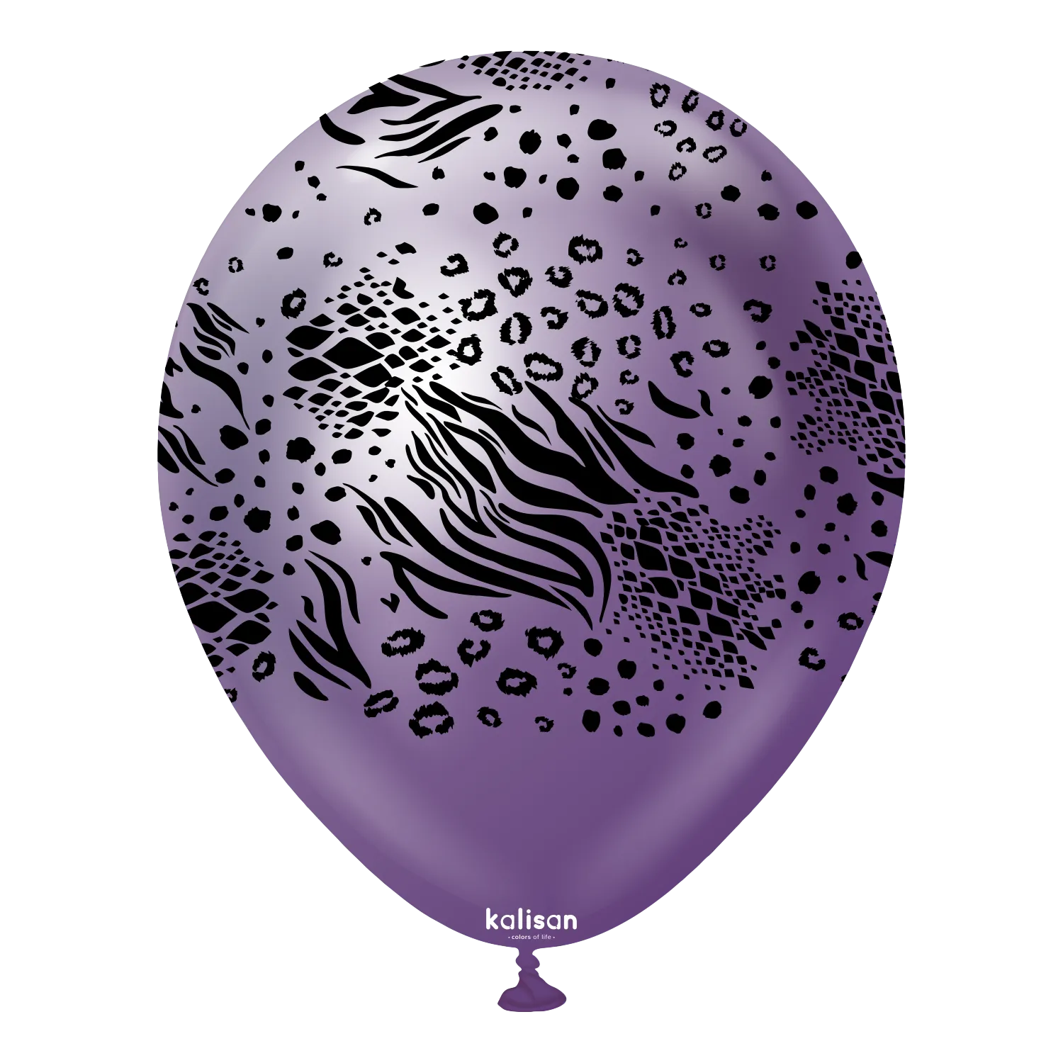 Kalisan 12" Mutant Printed Mirror Violet  Latex Balloon, 25 pieces