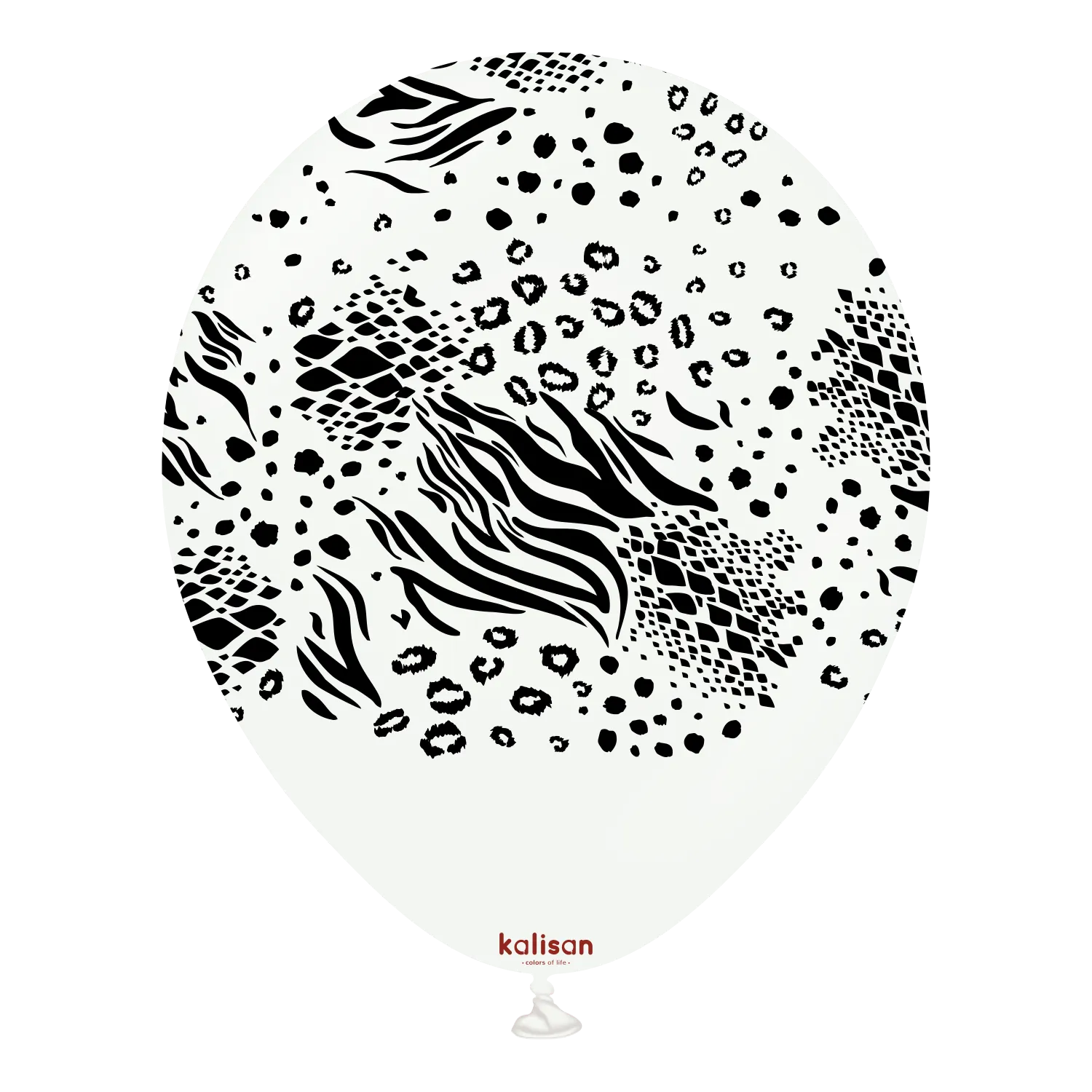 Kalisan 12" Mutant Printed Standard White (printed Black) Latex Balloon, 25 pieces