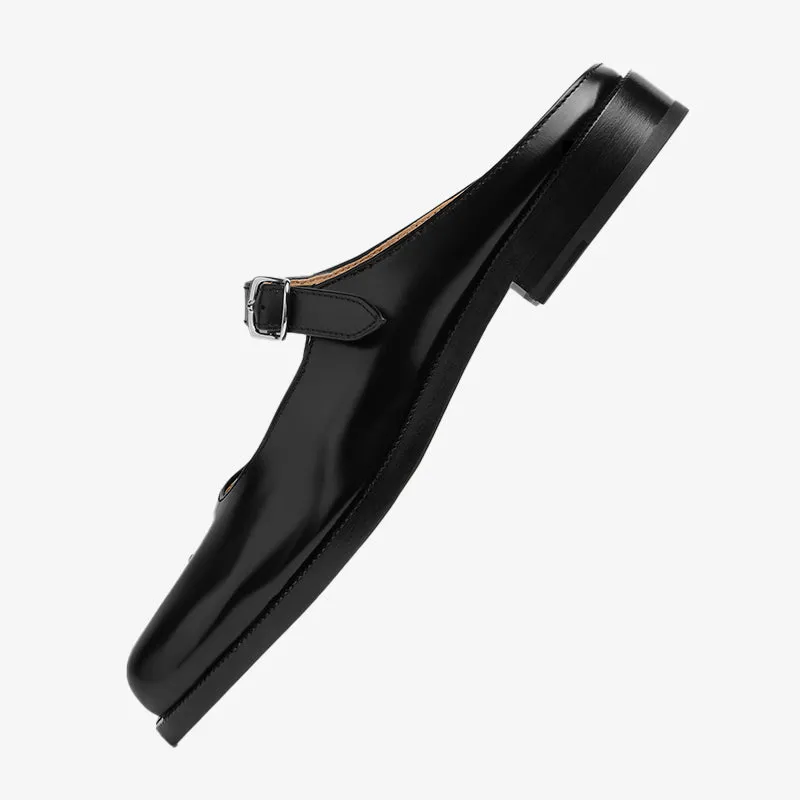 Leather Tabi Sandals with Adjustable Buckle