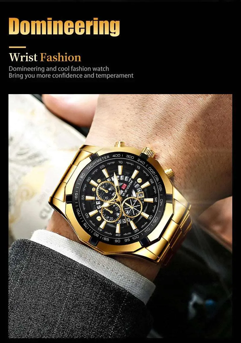 Luminous Stainless Steel Quartz Military Watch