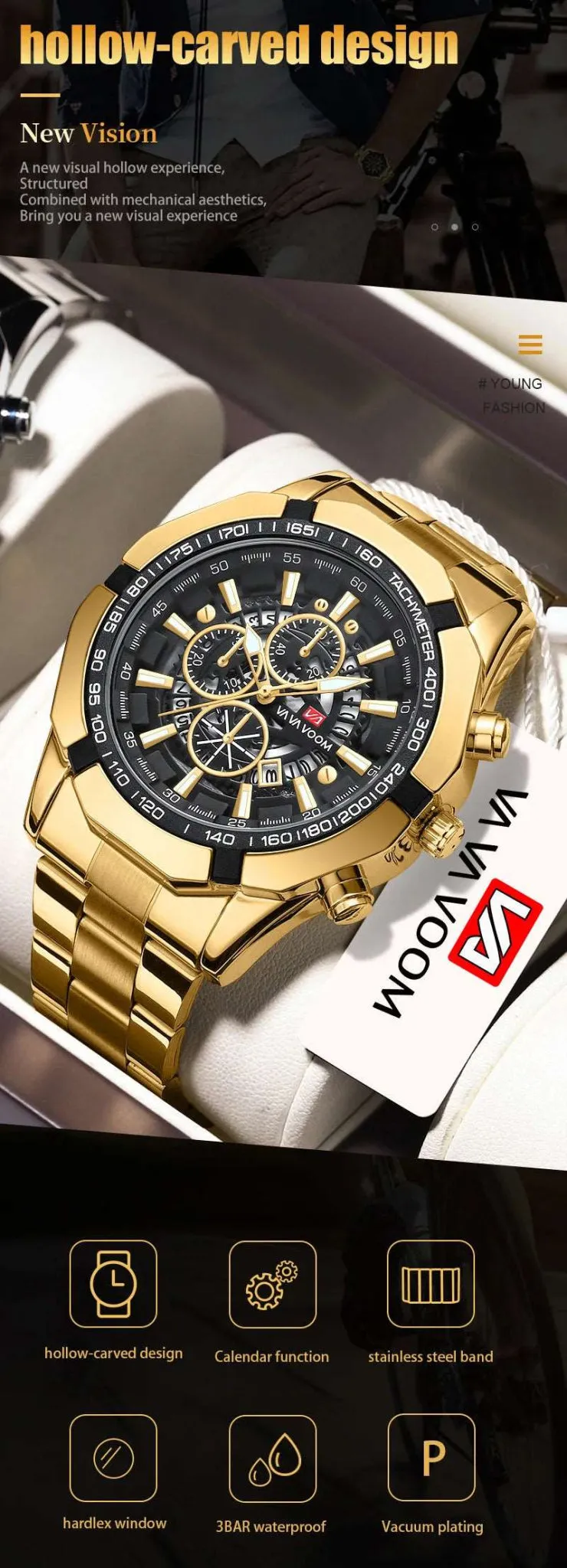 Luminous Stainless Steel Quartz Military Watch