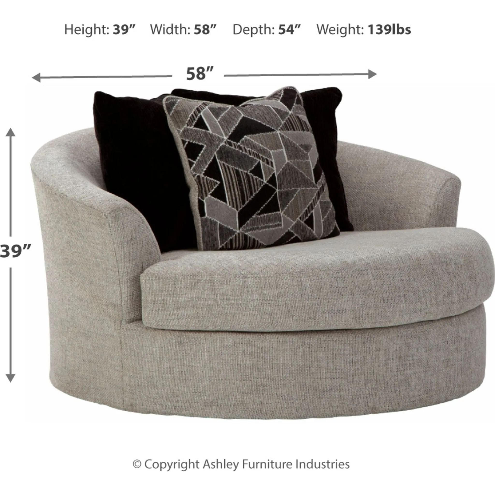 Megginson Oversize Swivel Accent Chair