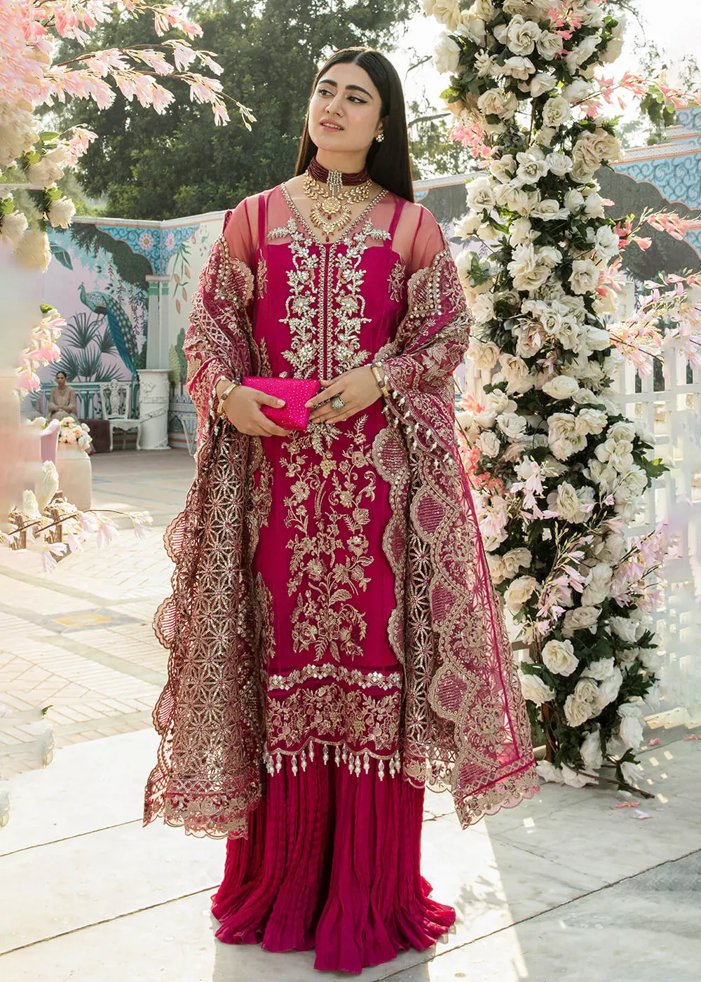 Pink Pakistani Sharara Suit | Imrozia Serene Mehram Brides '23 | SB-11 - JUSTAJOO