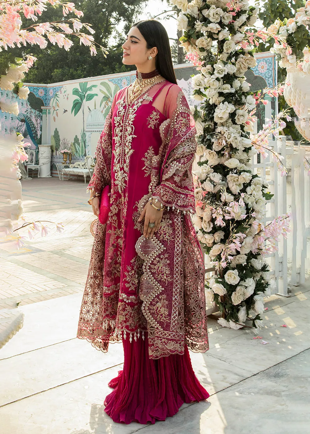 Pink Pakistani Sharara Suit | Imrozia Serene Mehram Brides '23 | SB-11 - JUSTAJOO