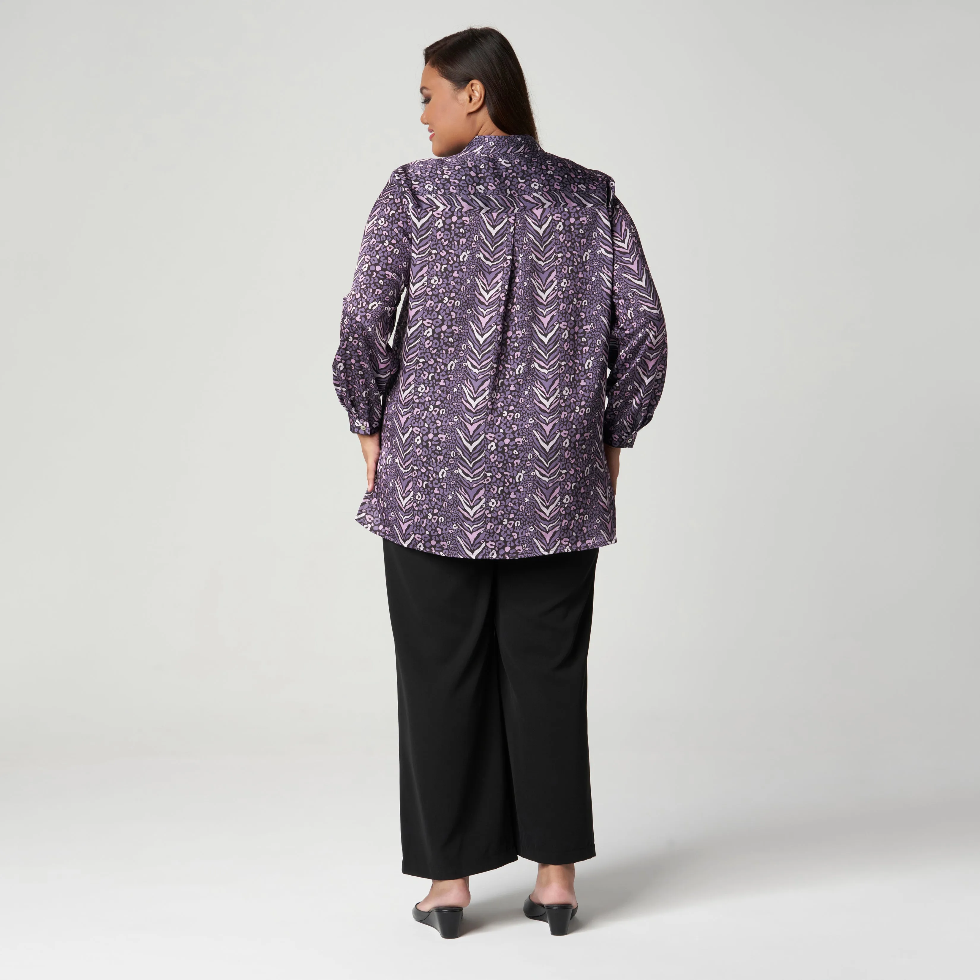 Printed Stand Collar Shirt