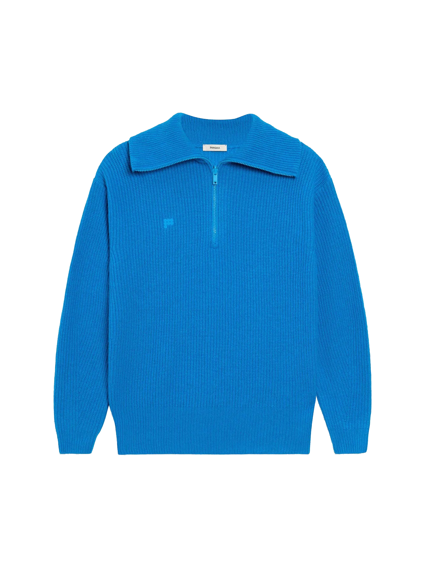 Recycled Cashmere Half Zip Sweater—cerulean blue
