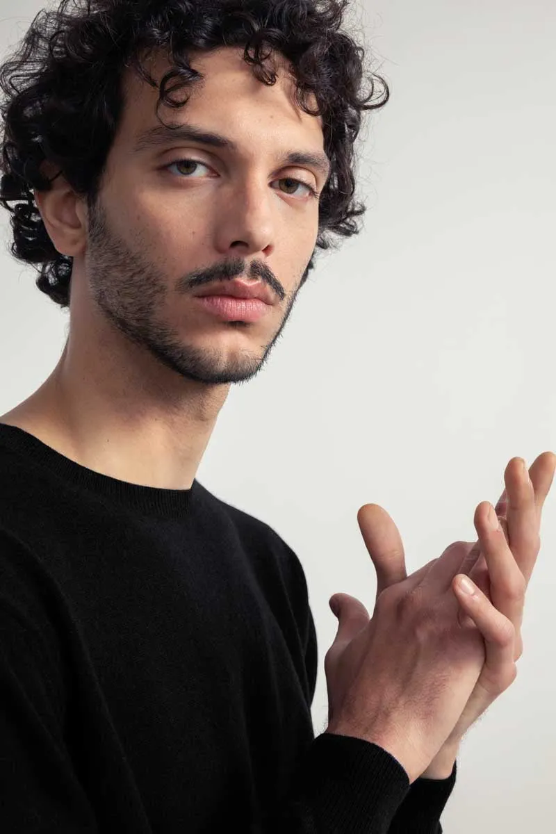 Rifo' Maglia Cashmere Rigenerato Nero Uomo
