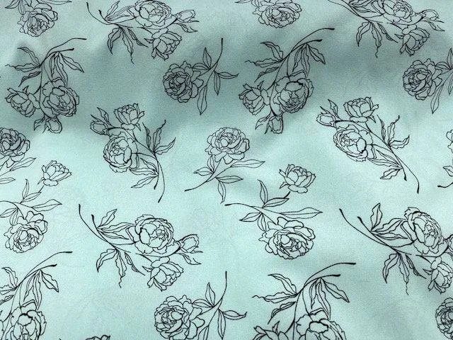 Rose Outline - Stretch Crepe