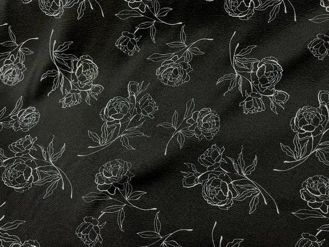 Rose Outline - Stretch Crepe