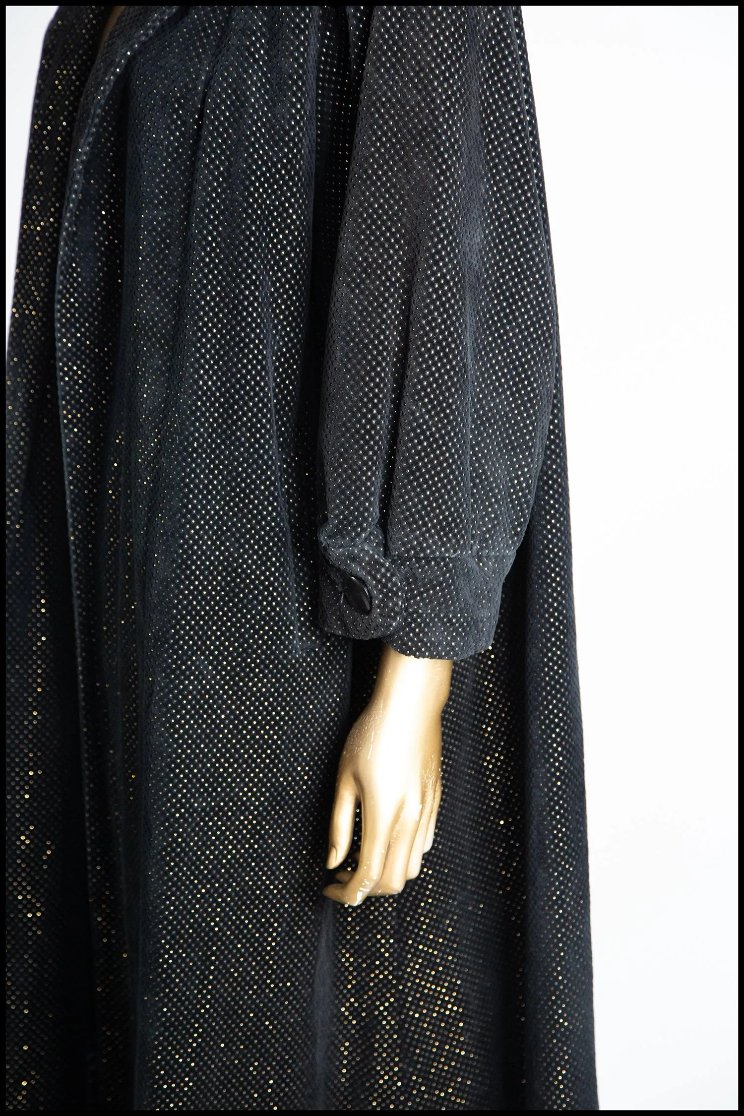 Vintage 1950s Black Velvet Swing Coat